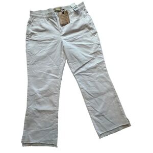 Democracy Ab Solution Kick Flare White Jeans Women's Size 14 Raw Hem NWT